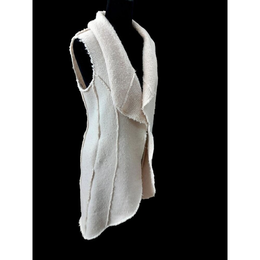 Cremieux XS Wool Blend Paleo Grunge Open Midi Cardigan Pink Pockets